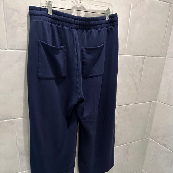 Quince Super Soft Fleece Wide Leg Pant - Navy Blue - Size L - Picture 10 of 11